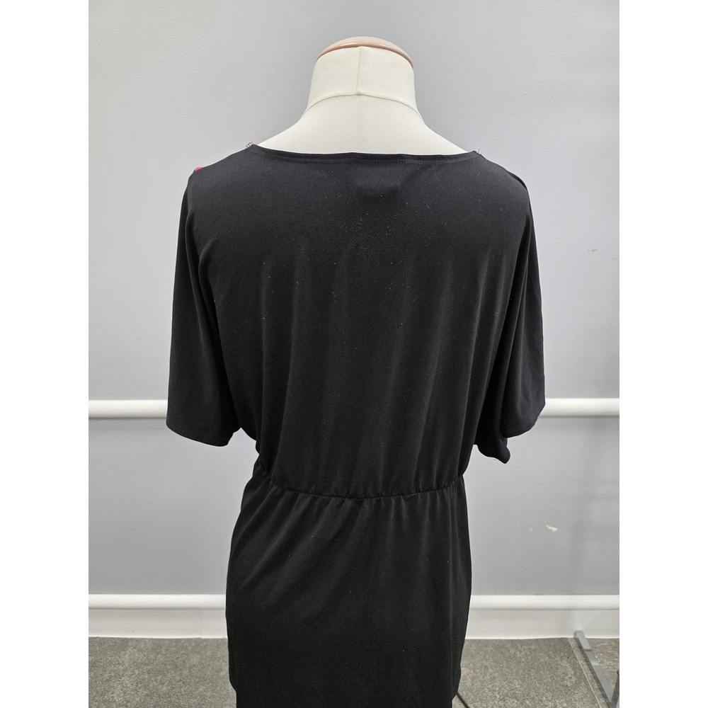 Torrid Womens Pink Black Polka Dot Empire Waist Dolman Sleeve Tunic Top Size 1 - Picture 6 of 9